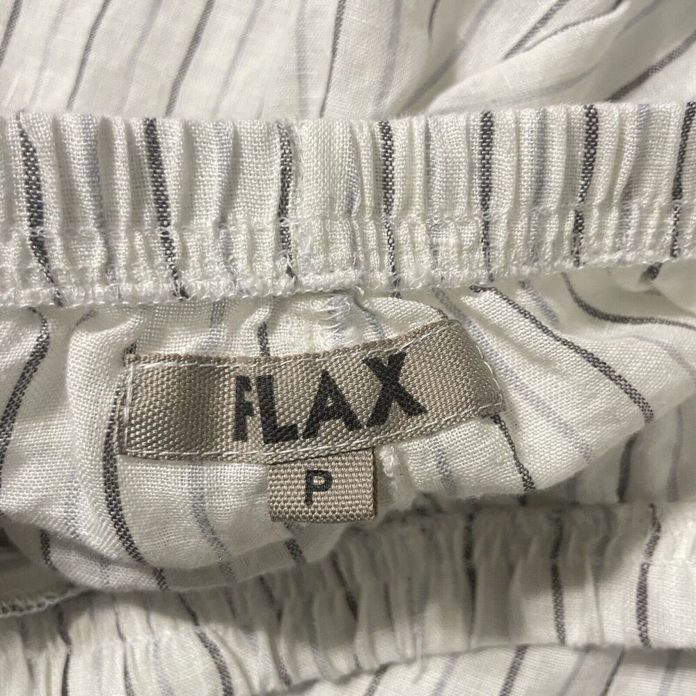 FLAX Balloon Wide Leg Cropped 100% Linen Pants Lagenlook P(4-6) White Women - Picture 6 of 10